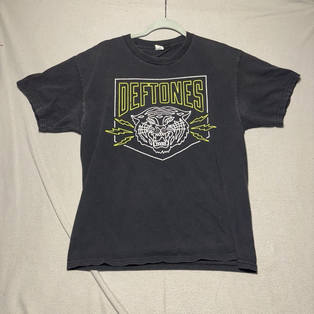 Vintage DEFTONES Tiger Logo Graphic BAND T-SHIRT L Large Black  Alstyle Tee Y2K